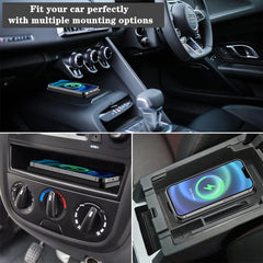 Car Wireless Charger Silicone Non Slip Pad for iPhone 17 16 15 14 Samsung Car Wireless Phone Chargers Fast Charging Station