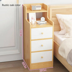 Modern Wooden Mini Nightstand with Drawer Storage