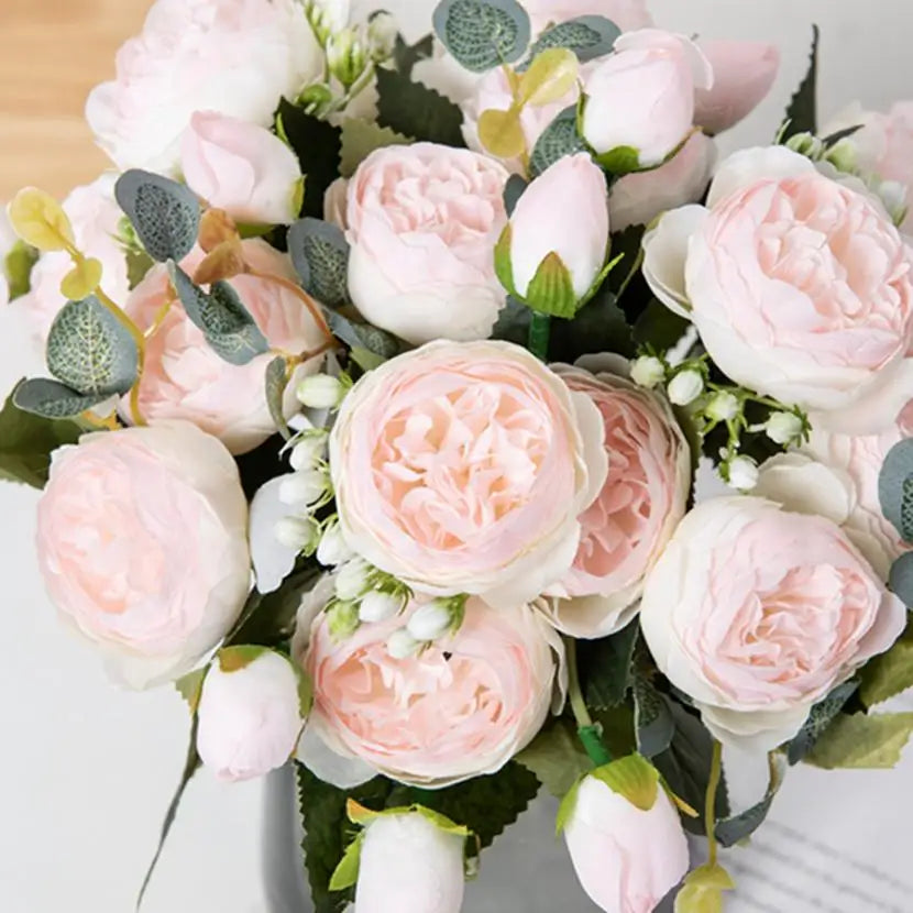 30CM Artificial Flowers Silk Peony Bouquet Festival Vases for Decoration Craft Home Garden Living Room Wedding Accessories props Home Decor, Plants & flowers