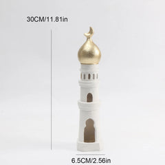 Ramadan Ornaments Resin Material Mosque Islamic Castle Statue Family Tabletop Atmosphere Decoration Architectural Style Gift