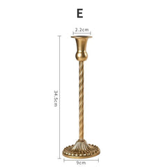 3pc Candlestick Holders Kit Brass Gold Candlestick Set Candle Holders Decorative Candlestick Stand for Wedding Party Dinning
