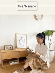 Nordic Round Woven Ottoman Small Mobile Footrest Stool