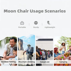 Outdoor moon chair, camping folding chair, portable leisure backrest chair, ultra-light aluminum alloy folding chair Comfortable