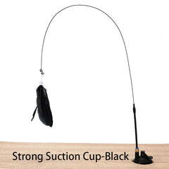 Interactive Cat Toy Handfree Cat Stick Kitten Playing Teaser Wand Toy Suction Cup Feather Wand Pet Supplies Simulation Feather Pet Shop