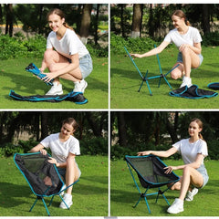 Outdoor moon chair, camping folding chair, portable leisure backrest chair, ultra-light aluminum alloy folding chair Comfortable