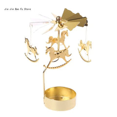 Rotary Candle Holder Spinning Candleholder Metal Tea Light Stand for Romantic Wedding Home Table Decor Christmas Gift
