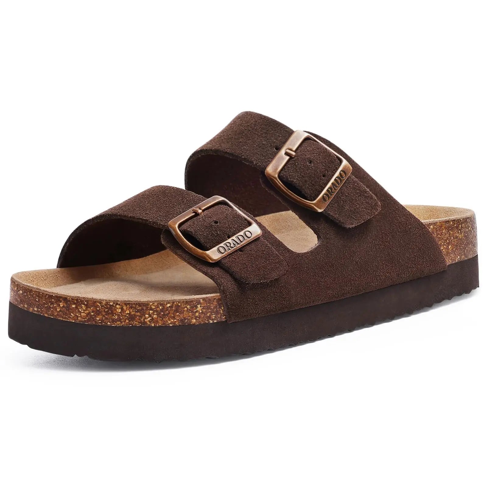 Pallene Platform Suede Sandals for Women With Adjustable Buckle Outdoor Cork Beach Shoes Fashion Thick Sole Women's Slippers Wedges