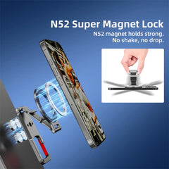 Magnetic Phone Mount for MagSafe Maglock Tripod Adapter Magnet Golf Gym Workout Stand Metal Carabiner Dual Holder for iPhone 17