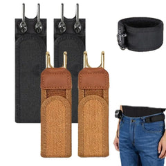 New 1Pc 2Pcs Unisex Buckleless Belt Hook Waist Buckle Adjustable Elastic Waist Belt Comfortable Metal Hook