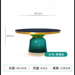 German Design Living Room Bedside Table, Sofa Side Table, Coffee Table, Indoor Round Glass, Nordic Light Luxury Coffee Table Bedroom Furniture