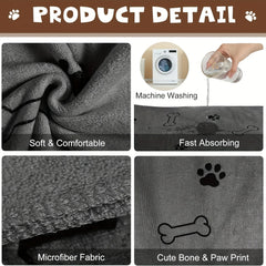 Quick-Dry Microfiber Dog Towel – Absorbent Pet Bath Cloth Pet Shop
