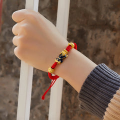 Chinese Fengshui Bracelet Pi Xiu Pi Yao Attract Wealth Health Good Luck Wristband Adjustable Red Black Rope Chain Charm Bracelet