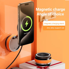 K10 Vacuum Suction Cup Car Magnetic Wireless Charger Foldable 360° Universal Rotating Stand for iPhone Samsung Gym Bath Mirror
