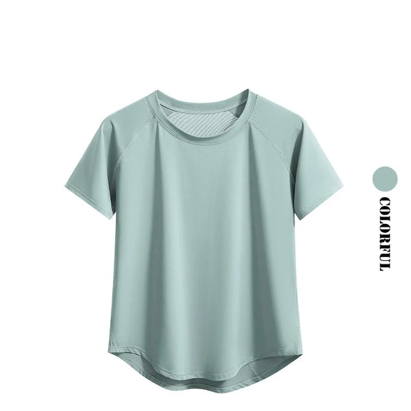 DRUR Yoga Tops Sportswear Woman Gym Shirts Breathable Quick Dry Short Sleeve Workout T Shirt Jogger Running T Shirt Yogawear New