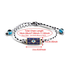 Lucky Eye Adjustable Colorful Braided Rope Bracelet Turkish Evil Eye Bead Copper Zircon Charm Bracelet for Women Men Jewelry
