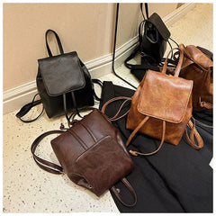Fashion PU Leather Backpack for Women – Vintage Travel & School Bag