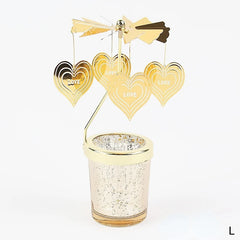 Romantic Valentine's Day Gift Rotating Angel/Rose/Xmas Snowflake Candlestick Candle Tea Lamp Holder for Home Party Decoration