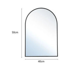 【Breeins】Arched Wall Mirror in Black Aluminum Alloy Frame Bathroom Decoration Home Decor Mirror Art