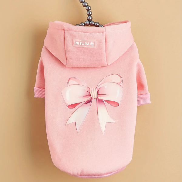Velvet Hooded Pet Sweatshirt – Warm Printed Dog & Cat Clothes Pet Shop