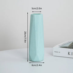 Nordic Vases Pure White Plastic Vases Imitation Ceramic Flower Vases Desktop Flowerpot Wedding Decor Home Ornament