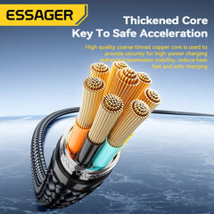 Essager 240W USB Type C To USB C Cable 100W PD 3.1 Fast Charging Charger Wire For Macbook Pro Xiaomi Samsung Laptop USBC Cord 2M