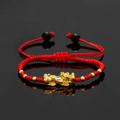 Chinese Fengshui Bracelet Pi Xiu Pi Yao Attract Wealth Health Good Luck Wristband Adjustable Red Black Rope Chain Charm Bracelet