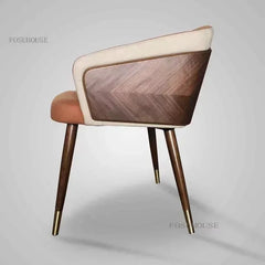 Luxury Modern Dining Chairs Wooden Backrest Armchair Minimalist Lounge Dining Chair Comfortable Dining Room Furniture