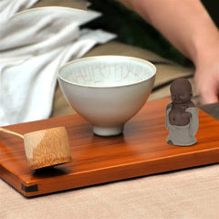 Ceramic Maitreya Buddha Tea Figurine – Zen Monk Decor Decorative accessories