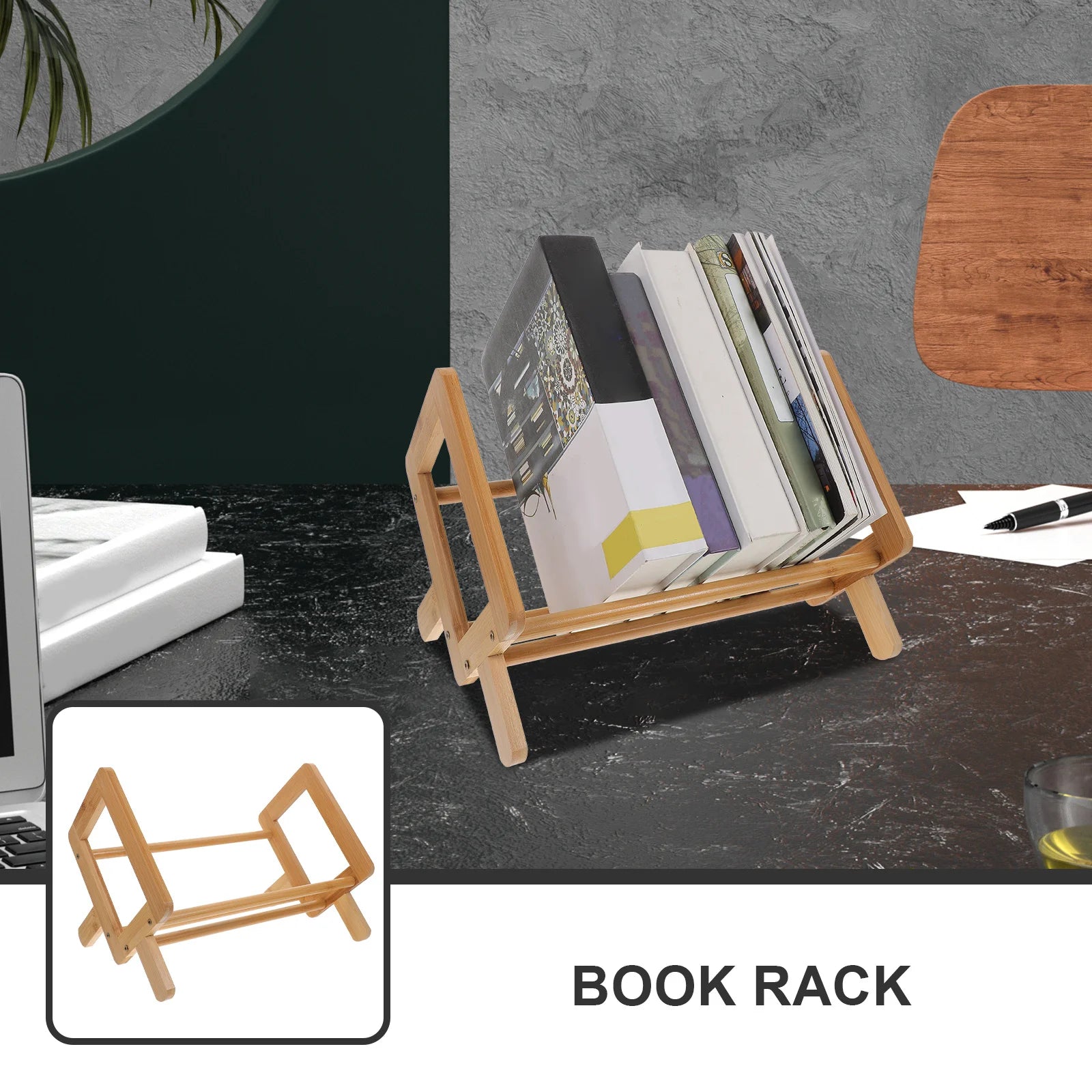 Book Shelf for Desktop Bookshelf Bamboo Organizer Display Storage Rack and Wood Office Furniture