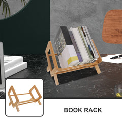 Book Shelf for Desktop Bookshelf Bamboo Organizer Display Storage Rack and Wood Office Furniture