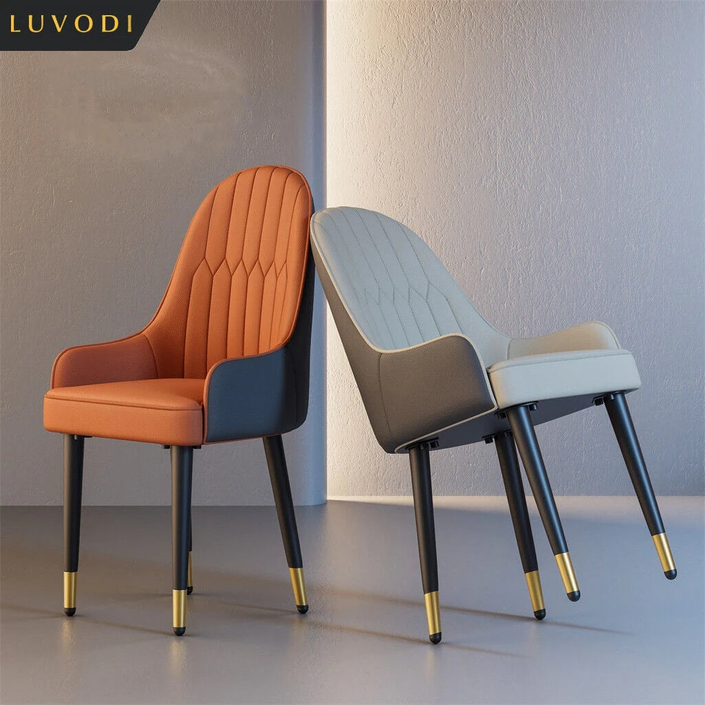 LUVODI PU Leather Dining Chairs with Arms Modern Kitchen Dining Chairs with Metal Legs for Hotels,Restaurants,Apartments Kitchen & Dining Furniture