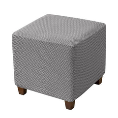 1PC Stretch Ottoman Slipcover Stool Cover T-shape Jacquard Elastic Square Sofa Footrest Covers for Living Room Office Home Decor