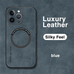 For Magsafe Leather Shockproof Phone Cases For iPhone 17 16 15 14 13 12 11 Pro Max 16e Plus Air Magnetic Wireless Charging Cover