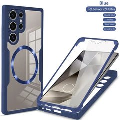 360° Full Shockproof Case for Samsung Galaxy S25 S24 S23 S22 S21 Ultra Plus FE Wireless Charging Transparent Cover