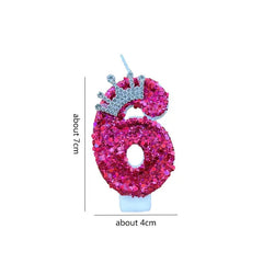 Pink Children's Birthday Number Candles Girl And Holders Surprises Candle Sparkles Cake Decoration Funny Lighting Lamps Candles