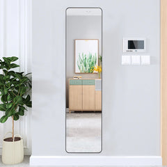 Arched metal length floor mirror bedroom living room Dressing Cream Girls Mirror  Modern Simple Full Body Frame Mirror