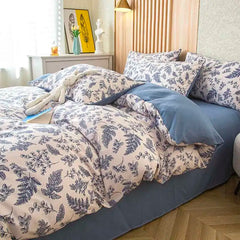 1PC Floral Washed Cotton Duvet Cover - Single/Queen/King Size Housse De Couette 이불커버 Funda Nórdica (No Pillowcase)