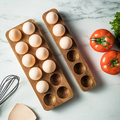 Wooden Double-Row Egg Storage Organiser – 4, 6 or 12 Holes – additional product image