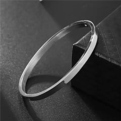 Men Bracelets Fashion Cuff Bracelets Bangles Women Stainless Steel Gold Color Silver Color Black Bangle  Bracelet Luxury Jewelry