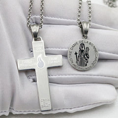 Stainless Steel Pendant of Holy Cross of Pardon and the Cross of the Sons and Daughters Marie Julie Jahenny Cross of Forgiveness