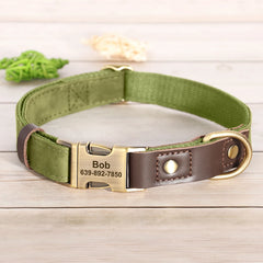 Personalized Dog Collar Leash PU Leather Dog Collars With Walking Lead Rope Free Custom Pet ID for Small Large Dogs Pug Pet Shop