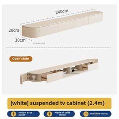 Solid Wood Suspended TV Stand Creative Wall-mounted Storage TV Cabinet Living Room Furniture Home Designer Center Table h