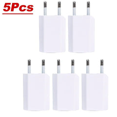 1-5Pcs Mini Universal 5V 1A EU Plug USB Wall Phone Charger For iPhone Samsung Xiaomi Redmi Google Huawei Charger Power Adapter
