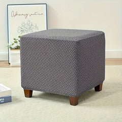 1PC Stretch Ottoman Slipcover Stool Cover T-shape Jacquard Elastic Square Sofa Footrest Covers for Living Room Office Home Decor