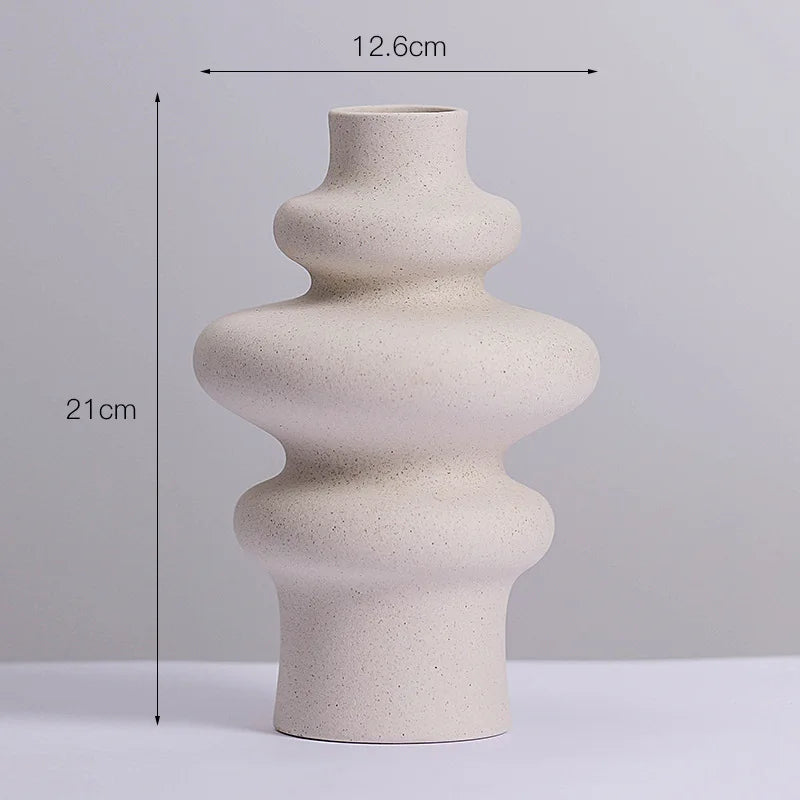 Ins Style Ceramic WhiteVase Decoration Spiral Vase Modern Home Decoration Flower Pot Vase Decoration Home Living Room Home Decor