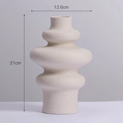 Ins Style Ceramic WhiteVase Decoration Spiral Vase Modern Home Decoration Flower Pot Vase Decoration Home Living Room Home Decor