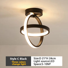 Modern Baked Enamel Finish LED Ceiling Lamp 3 Color Temperature Corridor Lights Balcony Lamps Bedroom Living Room 110V-240V