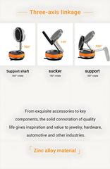 K10 Vacuum Suction Cup Car Magnetic Wireless Charger Foldable 360° Universal Rotating Stand for iPhone Samsung Gym Bath Mirror
