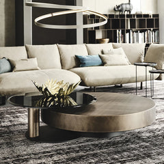 italian design antique graphite steel coffee table silver gold metal side table for Living Room Furniture