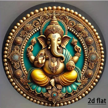 Weather-Resistant Vintage Ganesha  Wall Hanging Sign 1pc | 2D Flat, No Electricity Needed and Party Decor, Indian Home Deco
